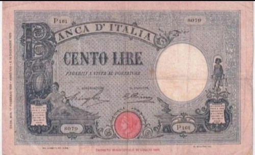 Rara banconota 100 lire - 100,