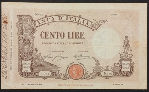 100 lire 1929 bb - lire, 07/05/1929