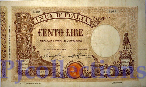 Italia italy 100 lire 1925 - italia,