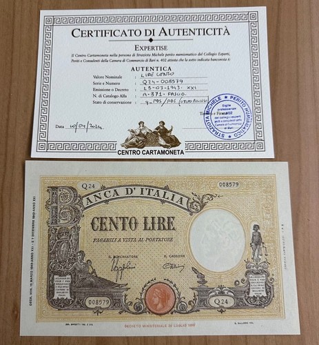 100 lire barbetti grande - lire,