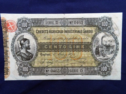 1874 italy rara - banconta, 100