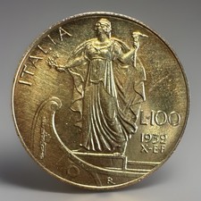 100 LIRE 1932 X RARA QFDC ORO