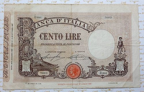 Regno italia 100 - d'italia, lire