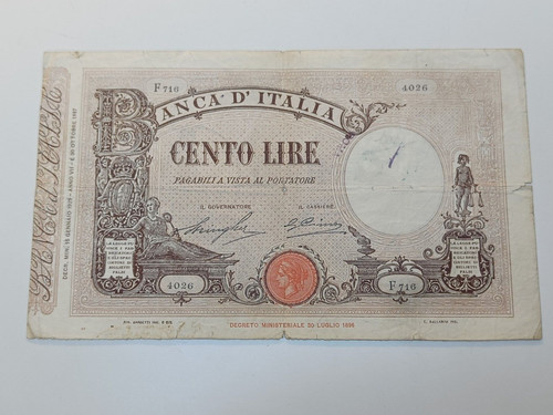 100 lire matrice - matrice, (fascio)