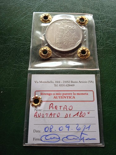 100 lire 1975 asse ruotato - lire, /