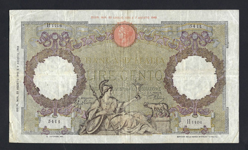 Regno italia 100 lire - d'italia,