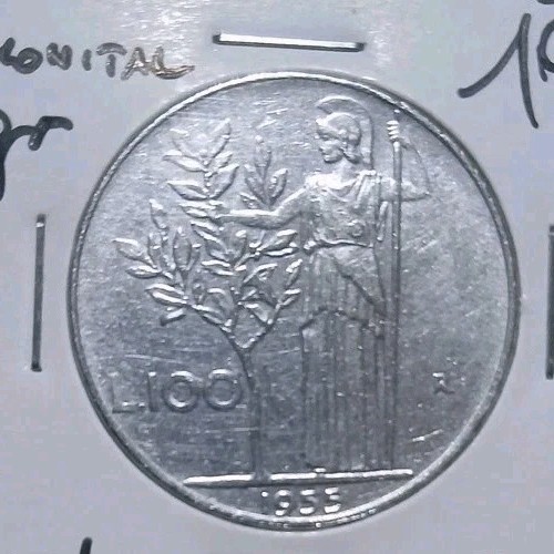 100 lire 1955 - , minervabb/spl(2)