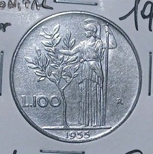 100 lire 1955 BB/SPL (1) Rara