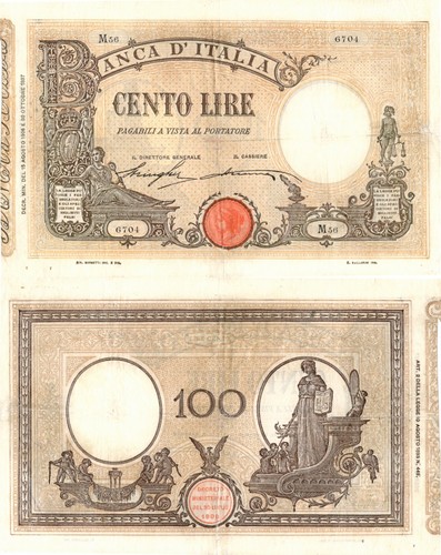 Italia regno 100 - 100, lire