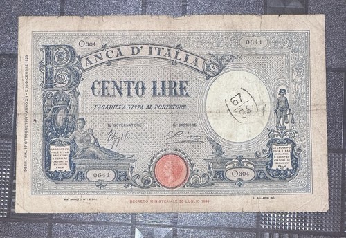 100 lire azzurrino - 100, fascio