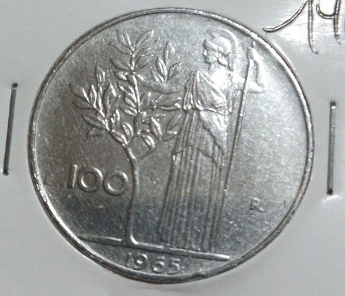 100 lire 1965 - 100, bb+(2)errore