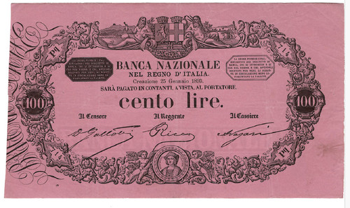 1893 italy rara banconta - 1893,